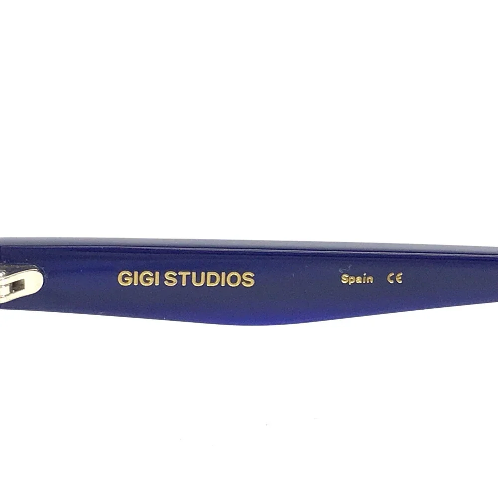 Gigi Studios Eyeglasses Frames CHRISTINE 6767/3 Black Blue Geometric 54-18-140